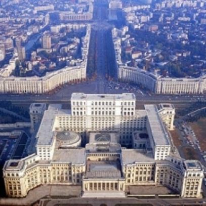 Bucharest Parliament Palace aerial view